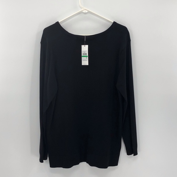 Calvin Klein Long Sleeve ‘Black/White’ Knit Sweater Woman’s Size Large - Picture 2 of 2